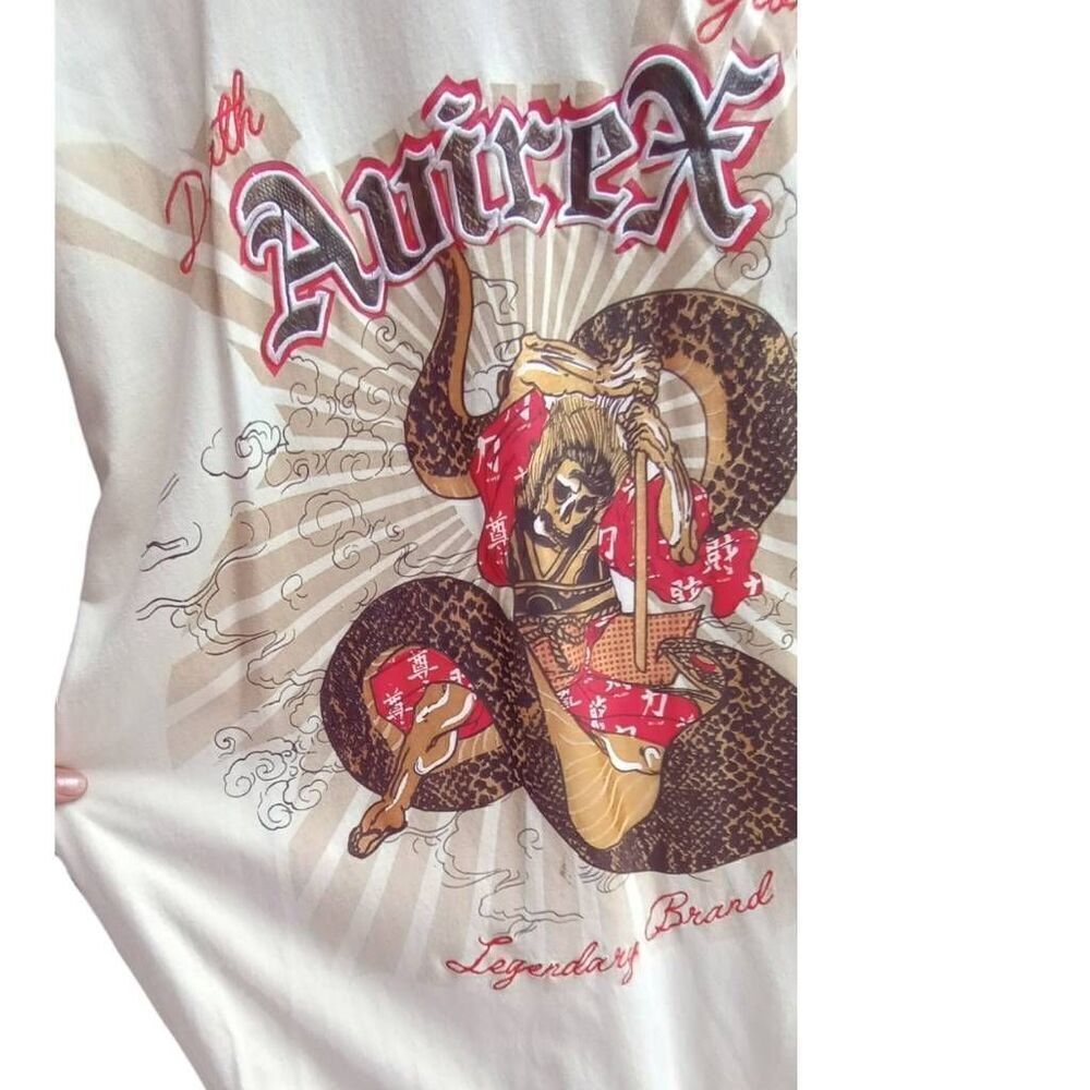 Avirex Tee shirt , death glory skeleton & snake HTF , vintage - Picture 3 of 6